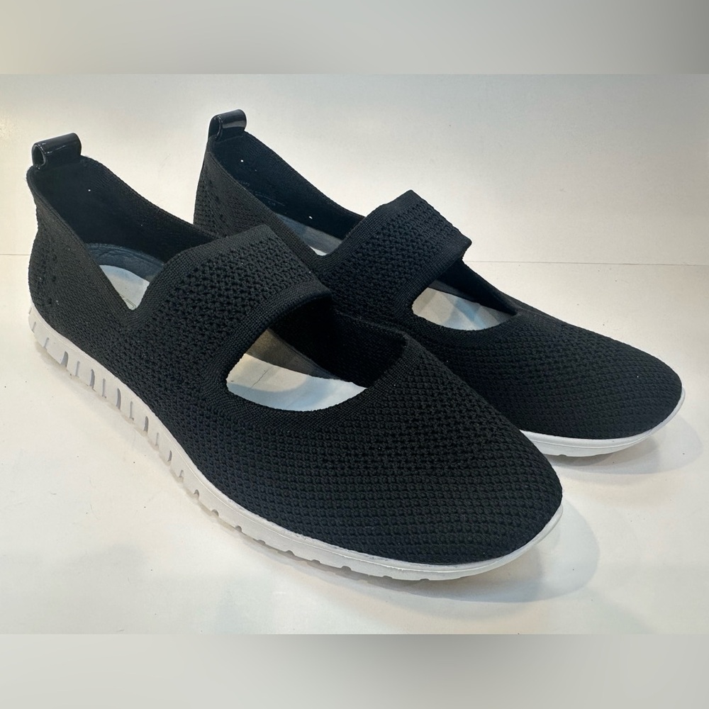 Cole Haan Women's Zerogrand Mary Jane Stretch Slip On in Black/White SZ 9
